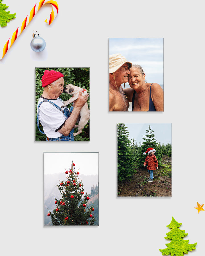 4 X-Small Glass Prints Bundle