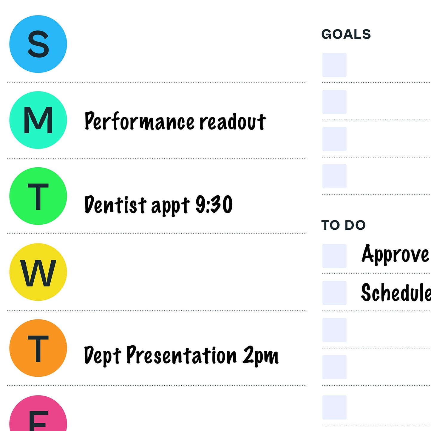 Subway Style Weekly Planner Writeboard