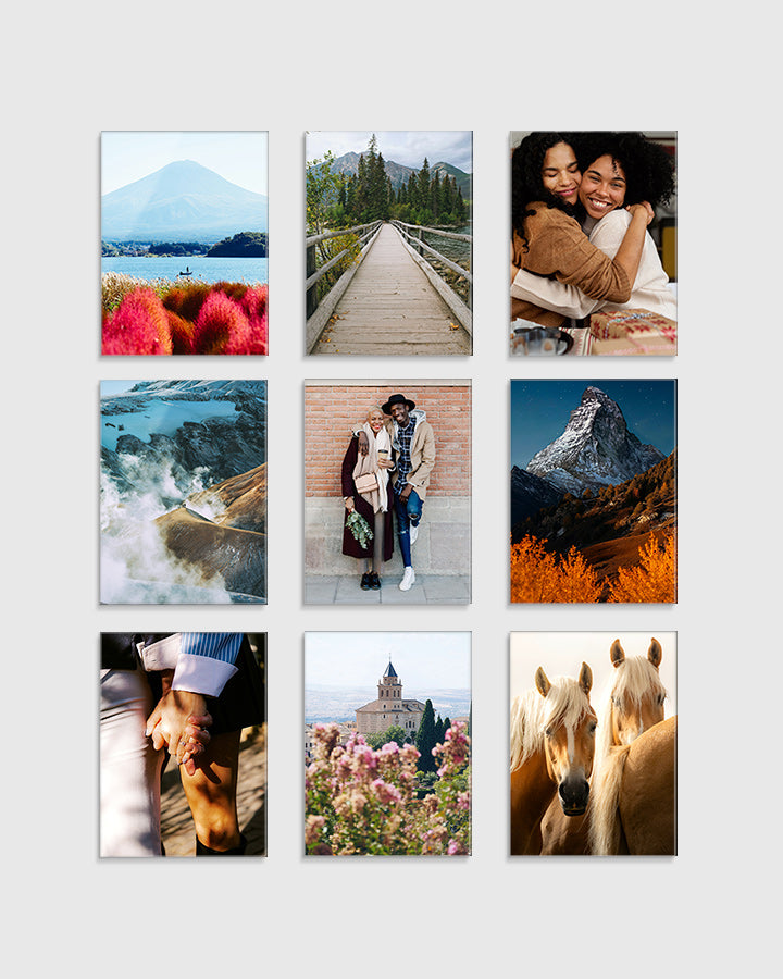 9 X-Small Glass Prints Bundle