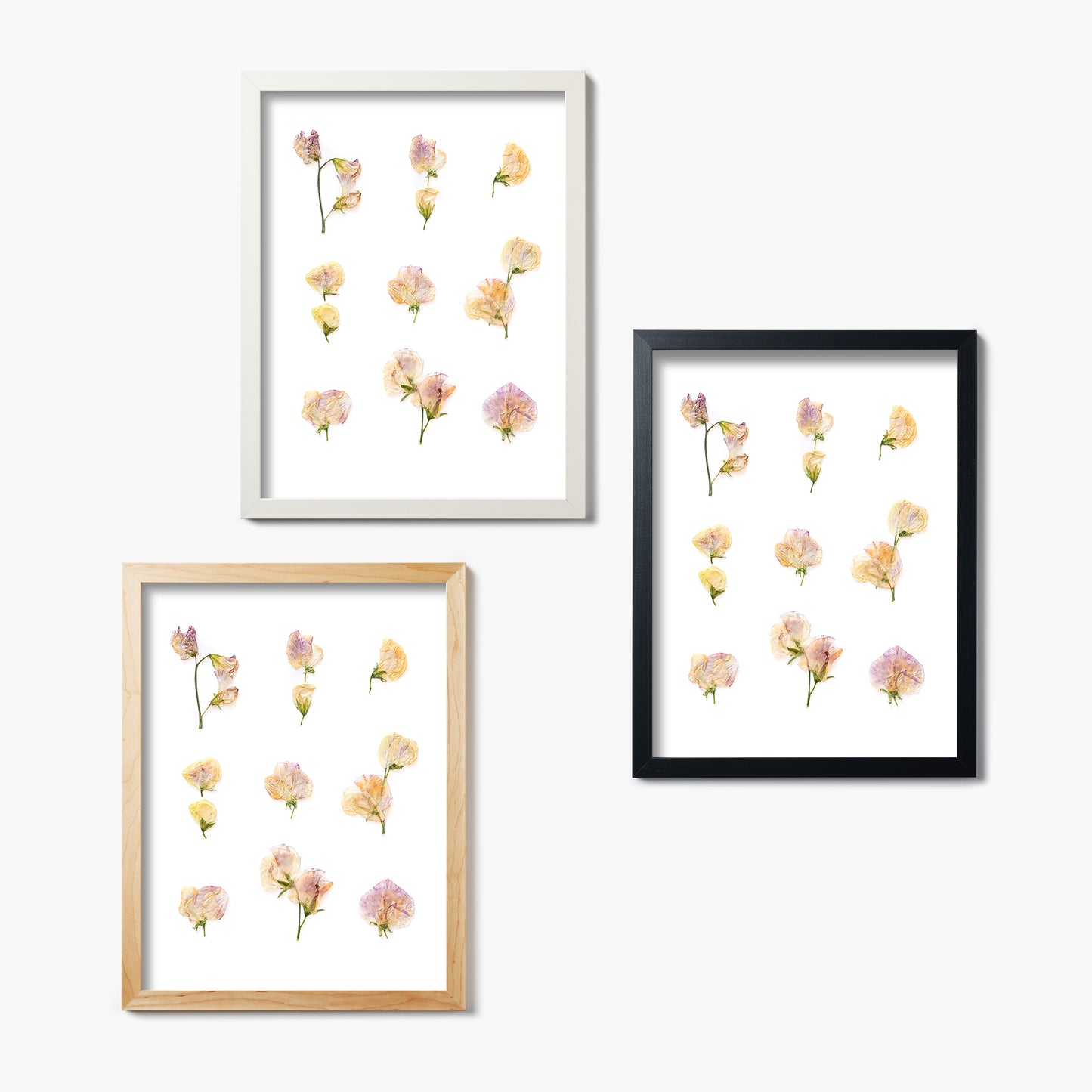 April Sweet Pea Pressed Floral Custom Name Print
