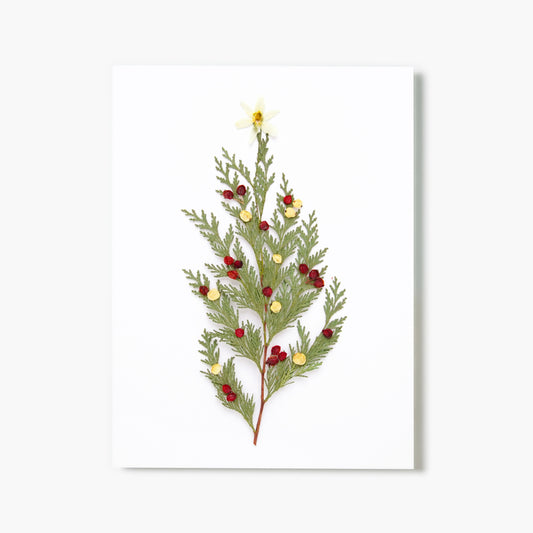 Christmas Tree Pressed Floral Print