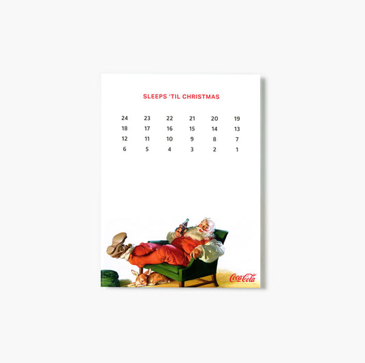 Coca Cola Sleeps Til Christmas Vintage Santa