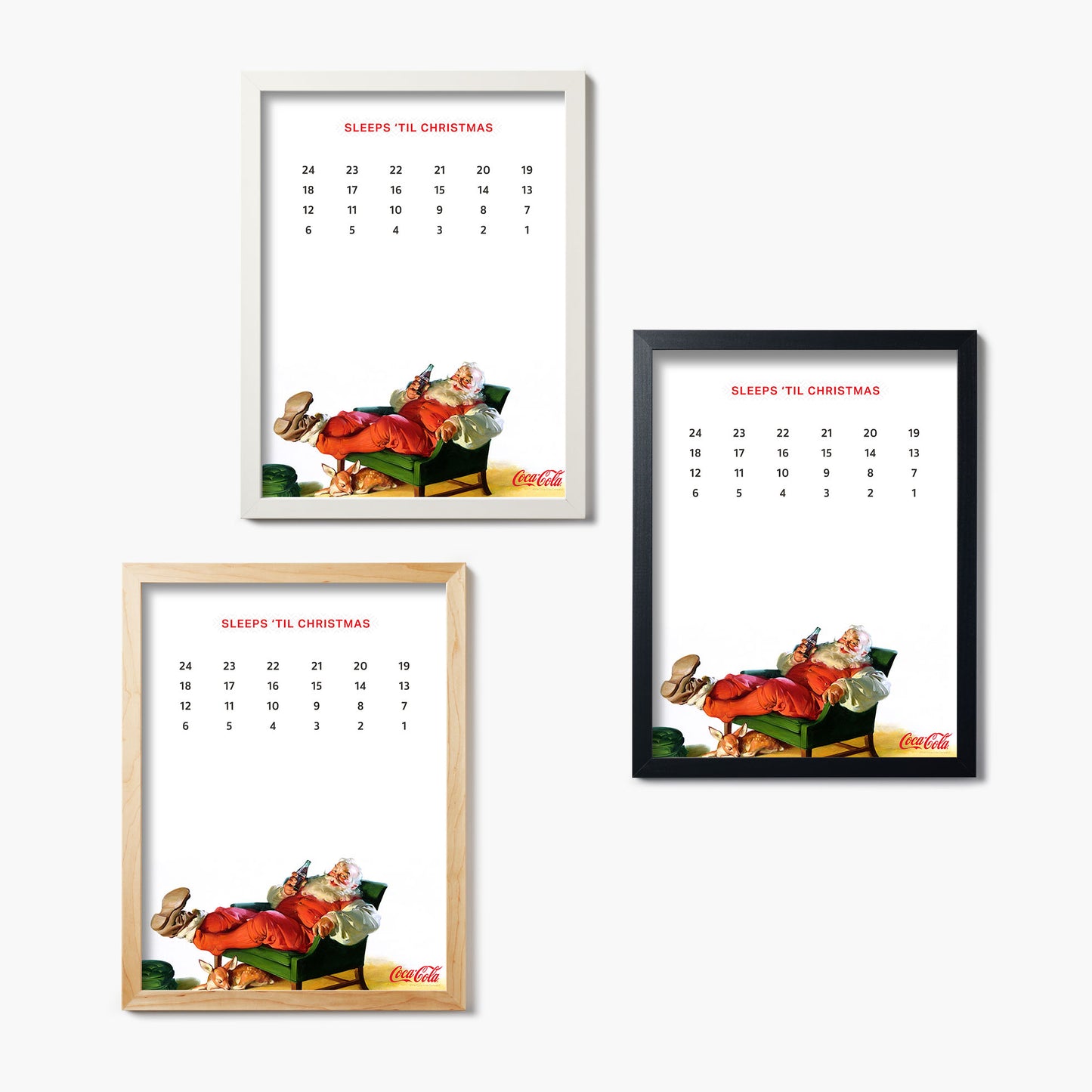 Coca Cola Sleeps Til Christmas Vintage Santa