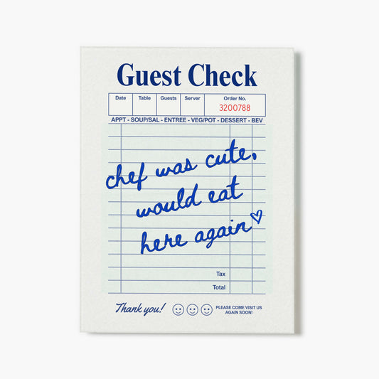 Cute Chef Guest Check Blue
