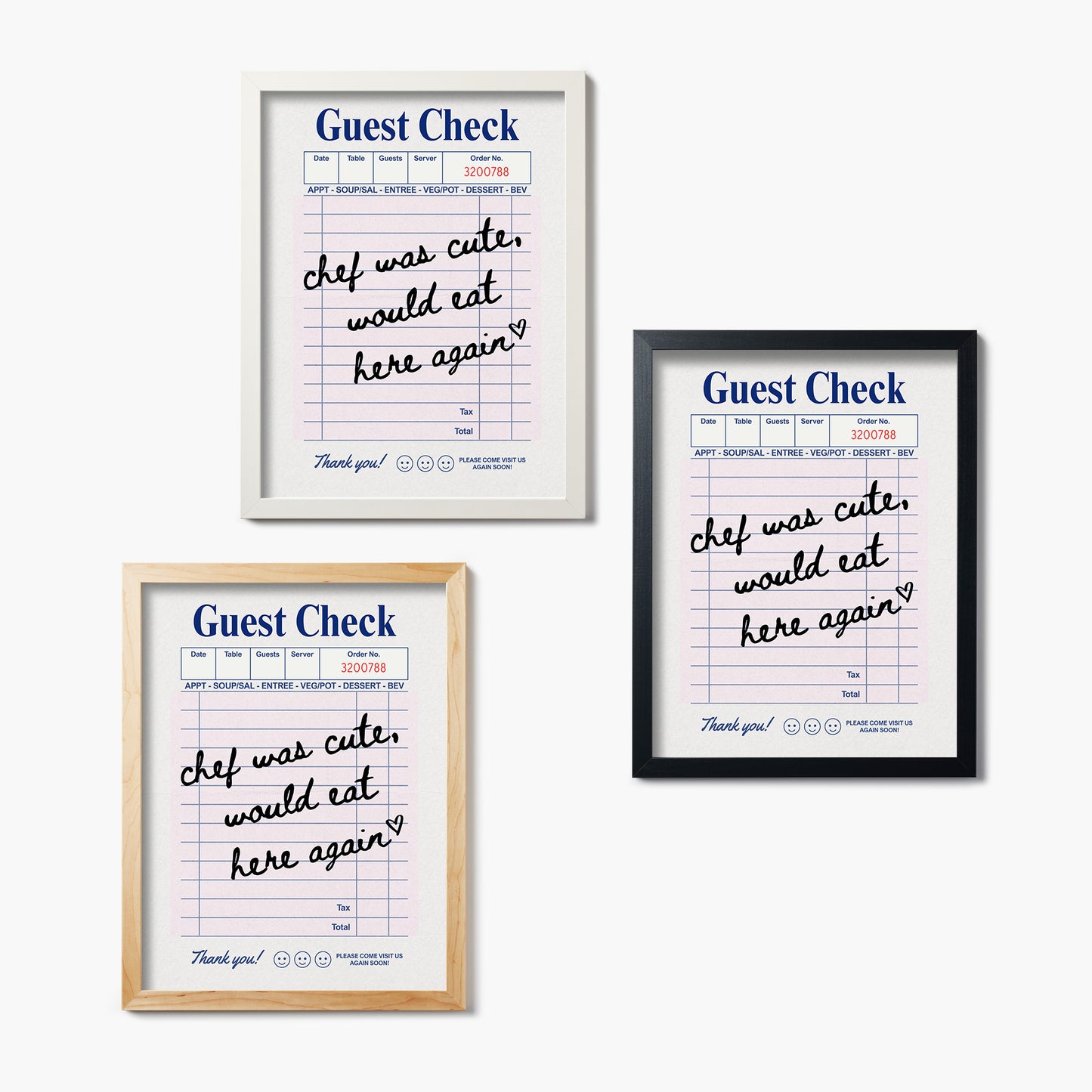 Cute Chef Guest Check Pink
