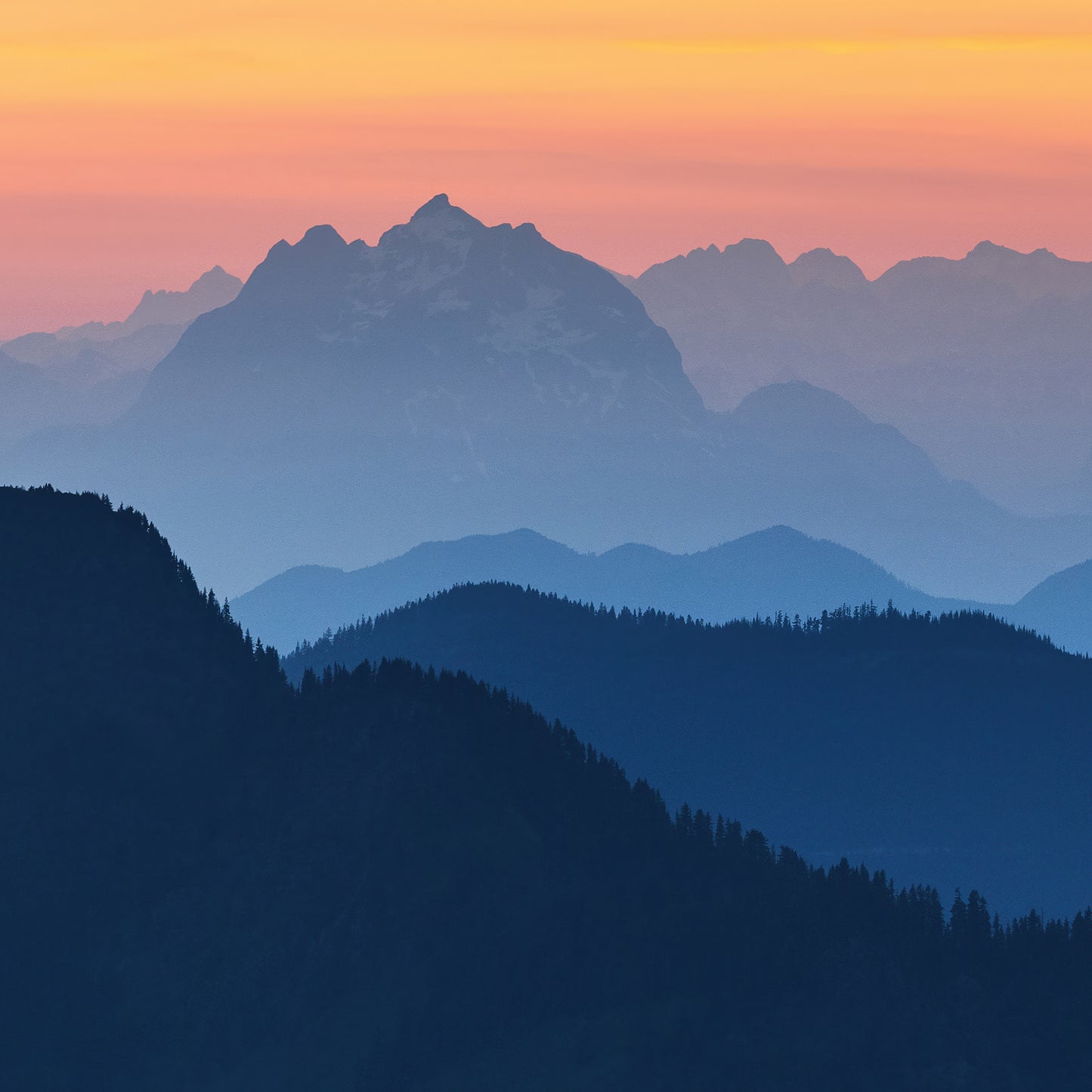 Twilight over North Cascades Diptych