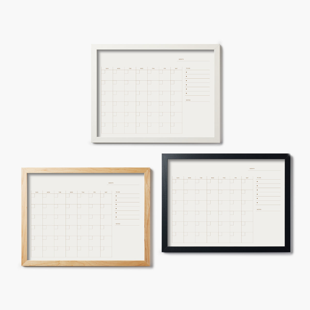 Writable Monthly Calendar: Brass
