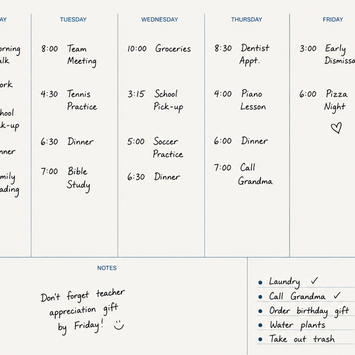 Writable Weekly Planner: Slate Blue