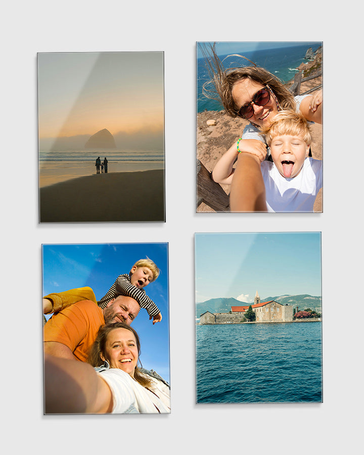 4 Large Glass Prints Bundle