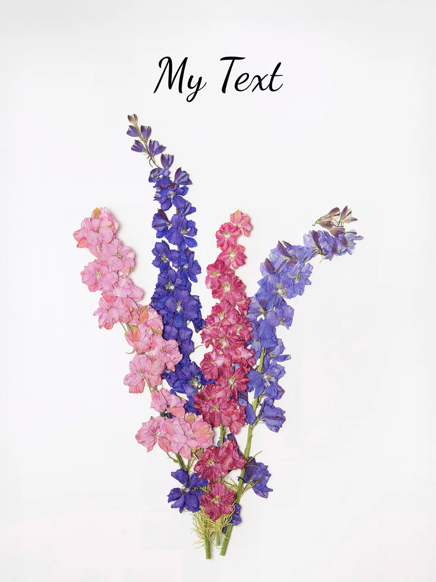 July Larkspur Pressed Floral Custom Name Print
